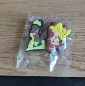 2 Princess Croc Pins (Tiana & Belle)